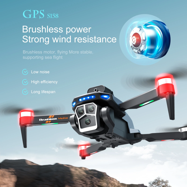 Квадрокоптер S158 MAX Радіокерований дрон із пультом з екраном GPS FPV 4K до 2 км. 20 хв