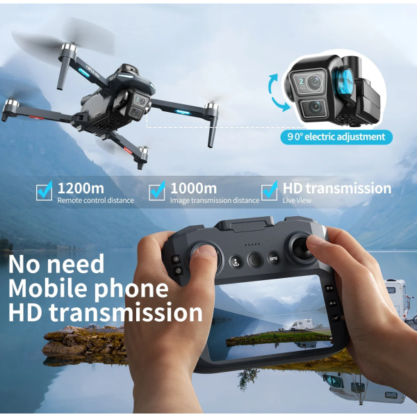 Квадрокоптер XT606 MAX з пультом та екраном GPS 4K FPV до 3 км