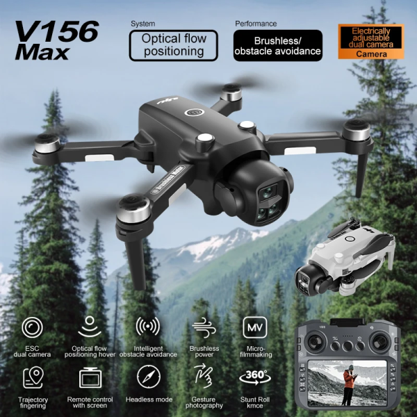 Квадрокоптер V156 MAX дрон з RC пультом 4K GPS EIS безщітковий до 500 м. 25 хв