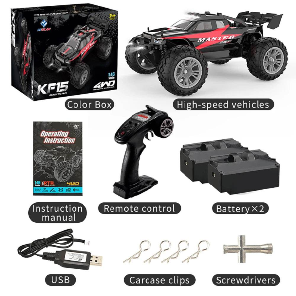 Машинка на пульті KFPLAN KF15 1:16 4WD RC машинка Машинка на радіокеруванні повний привід